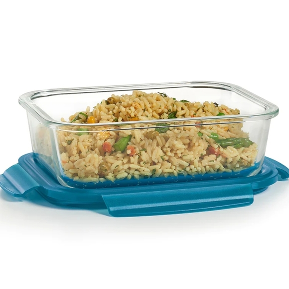 Tupperware Premiaglass Containor 1L Peacock New - Picture 12 of 14